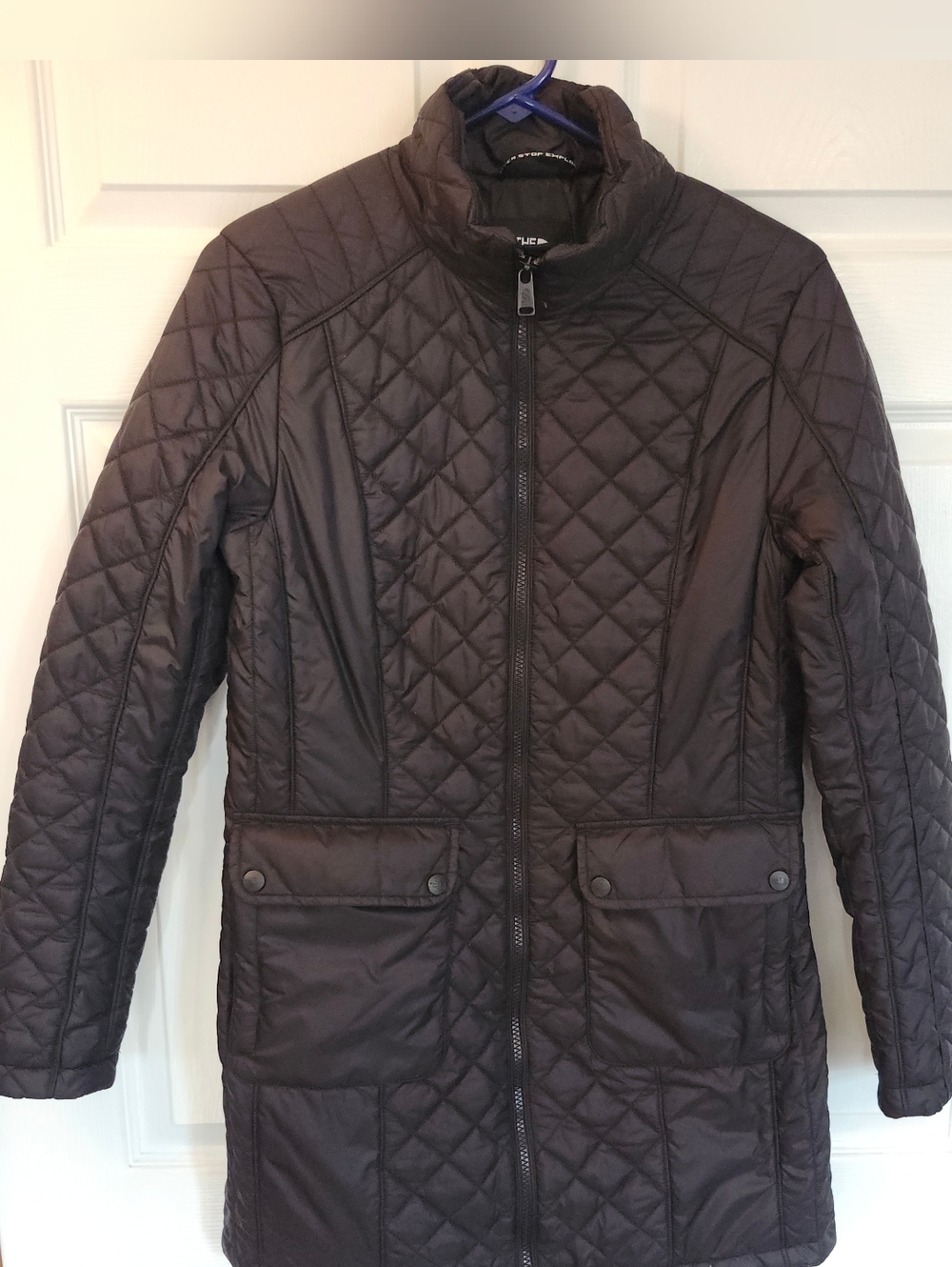 The North Face Black Parka Quilted PRIMALOFT Puffer Full Zip Pockets Womens M